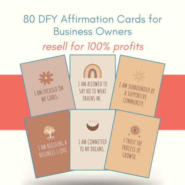 80 dfy affirmation cards for entreprenuers